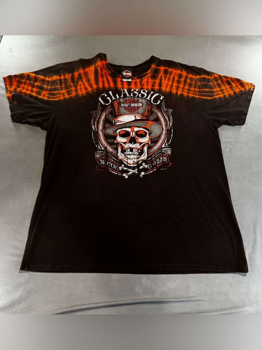 Harley-Davidson Classic Skull Tie Dye T-Shirt XL Corpus Christi Texas Tee